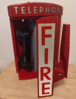 1960s Western Electric Red Fire Emergency Telephone Phone Call