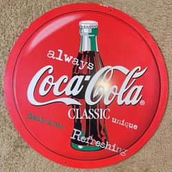 Coca Cola Hard Plastic Hang Sign 