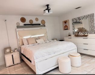 Bed, Nightstand, Mirror, Dresser