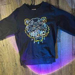 Authentic Kenzo Tiger Embroidered Crewneck Sweatshirt - Black/Yellow 