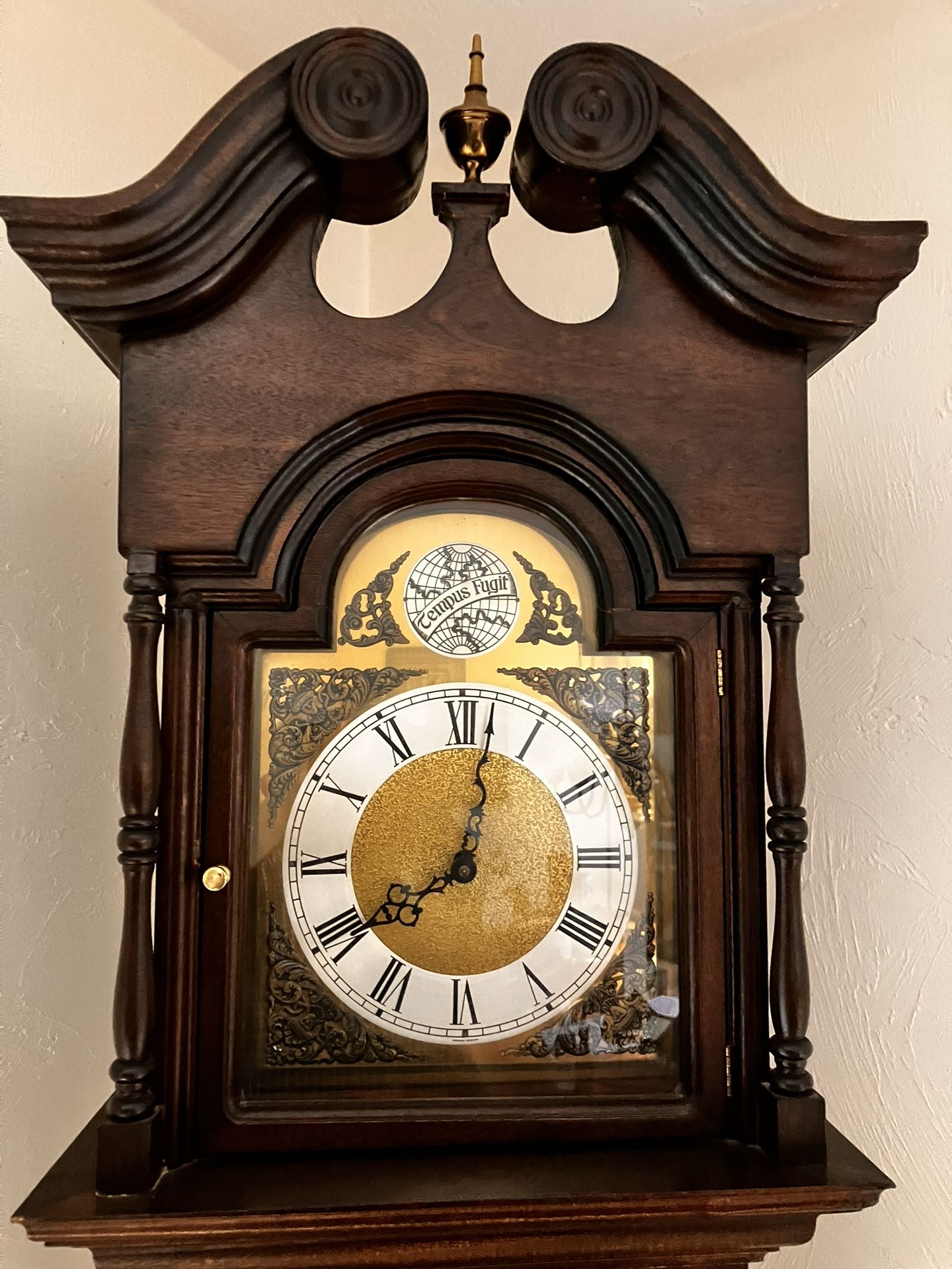 Antique Tempus Fugit Grandfather Clock