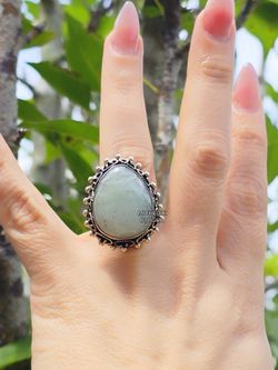 Natural Amazonite Ring 925