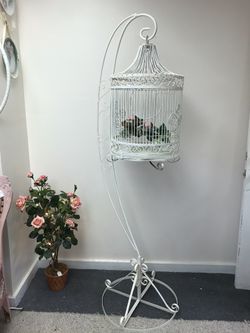 Large white bird cage