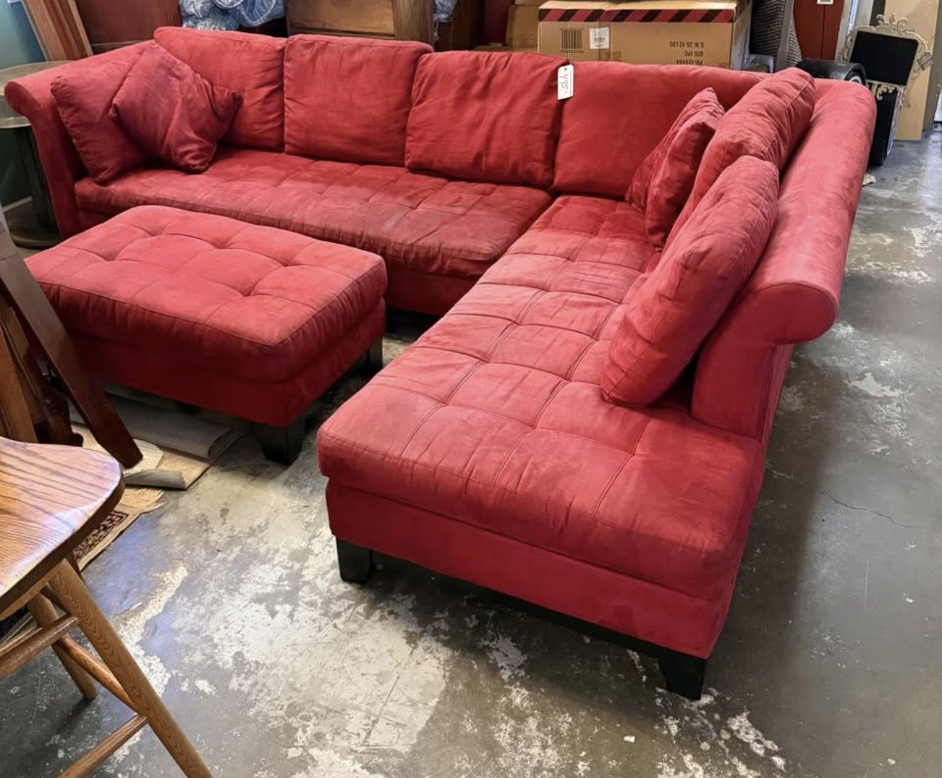 Macys brand sectional With Ottoman 