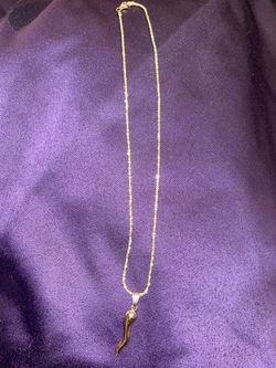 Sparkling Gold Chili Pepper Necklace