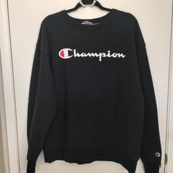 Champion Crewneck Sweatshirt Men’s XL Black – Classic Logo Print 