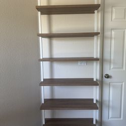 Nathan James Theo 6-Shelf Tall Bookcase Rustic Oak/White