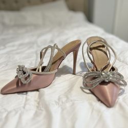 Satin Pink Heels 