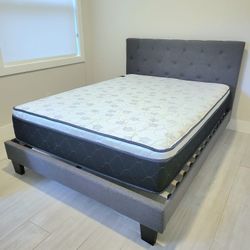 NEW QUEEN PILLOW TOP MATTRESS and BOX SPRING. Bed frame not included 👍
