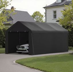 10x20 Heavy Duty Portable Garage w/Removable Sidewalls & Roll-Up Door Car Canopy Party Tents Waterproof UV Resistant All Weather Car Port for Trucks,B