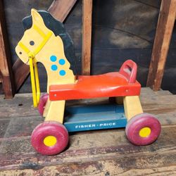 Vintage 70's Fisher Price Toy Roller Horse