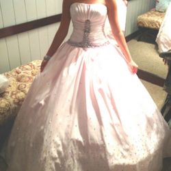 Pale Pink Quince/ Pageant Elegant Dress