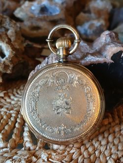 Louis Jacot Locle 14k engraved hunters case working needs parts