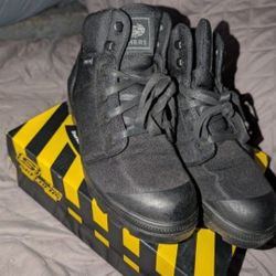 Skechers Work Boots Rotund Darragh  Black Steel Toe Women's 8.5 - Excellent Condition