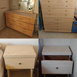 Mid century Harmony House Solid Wood Bedroom set,Dressers,Dresser with mirror,Nightstands