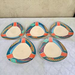 1980s Rosenthal Studio-Linie “Flash One” by Dorothy Hafner Salad Plates SET OF 5