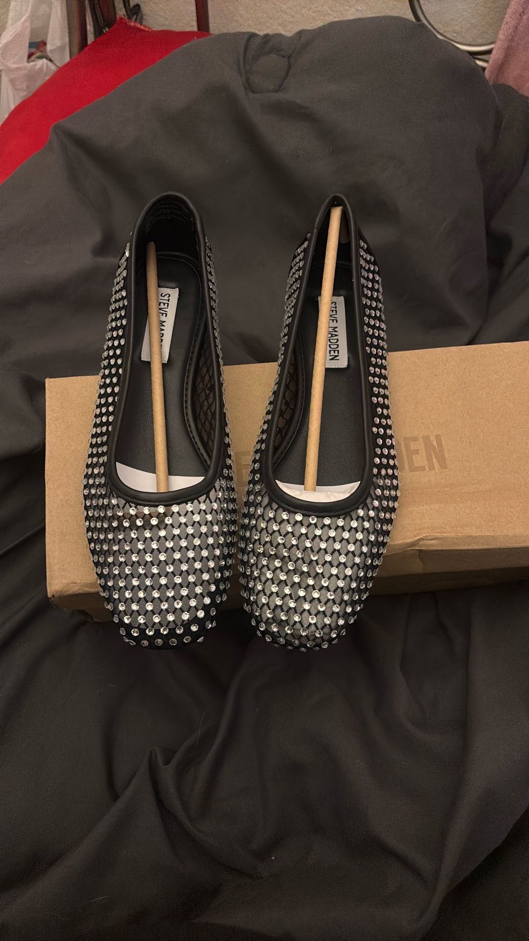 Brand New Steve Madden Auden Rhinestone Mesh Flats