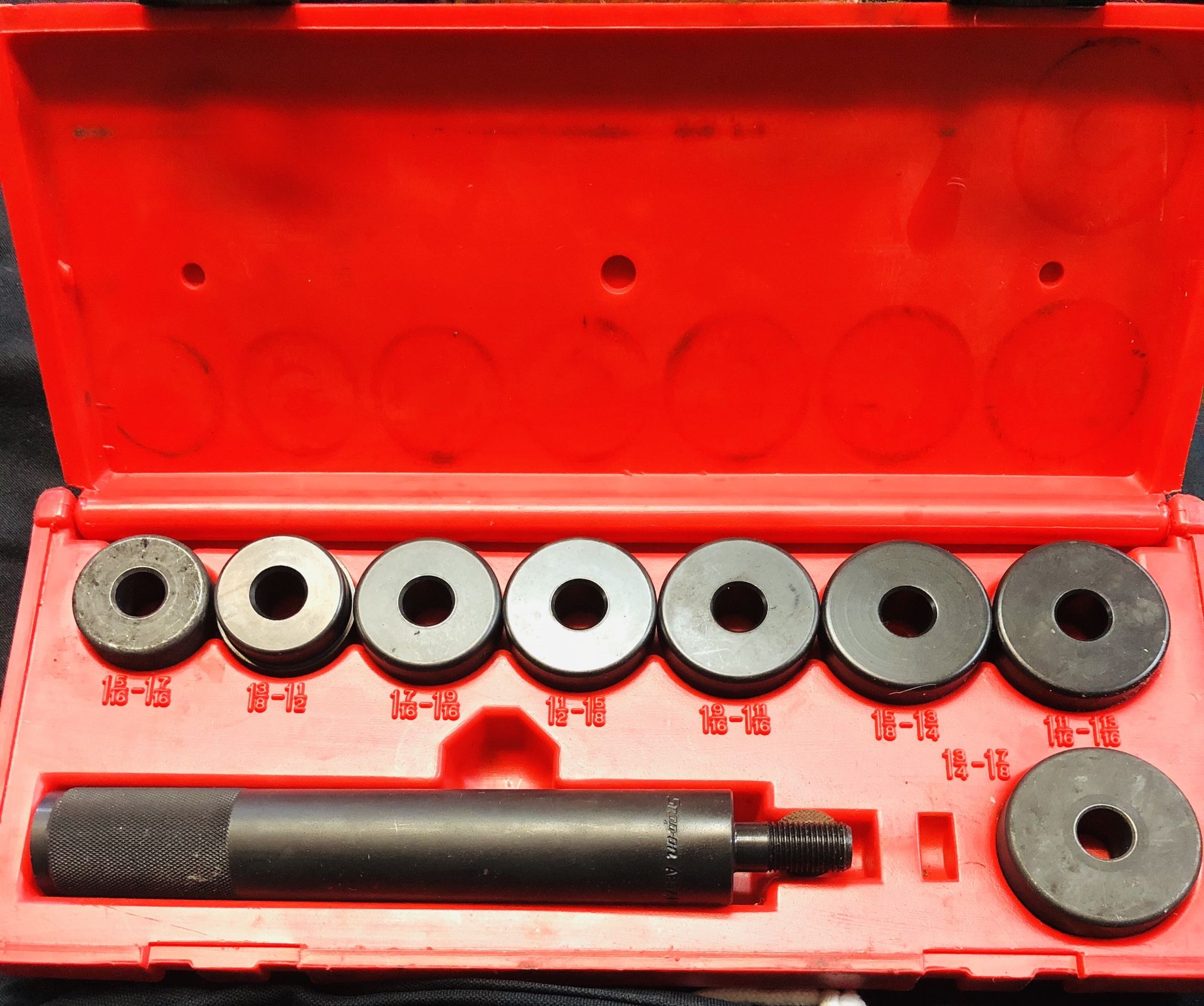 Snap On Tools A158B Heavy Duty 10 Piece Bushing Driver Set 1 5/16 - 1 7/8 KIT