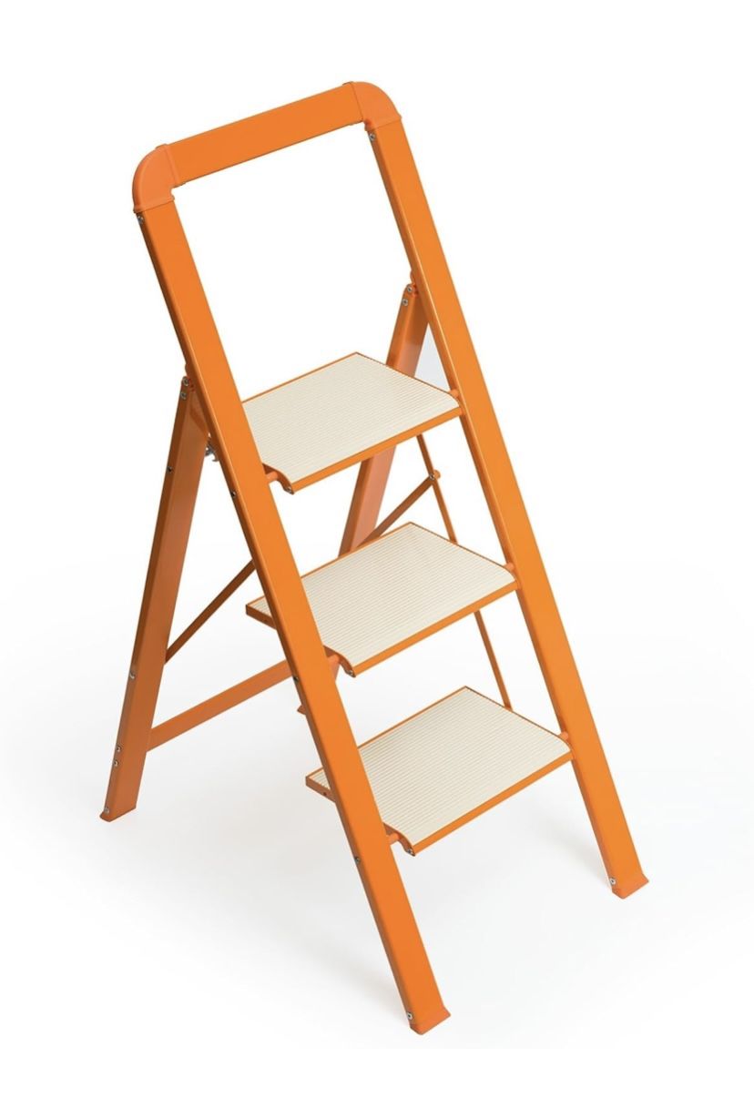 New 3 Step Ladder Folding Step Stool w/ Wide Anti Slip Pedal Aluminium Lightweight Folding Ladder