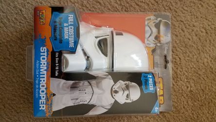 New in box size 4+ storm trooper costume