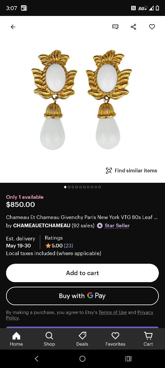 Givinchy Snap On Earrings Original Price 850