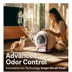 Self Cleaning litter box robot features WiFi connectivity