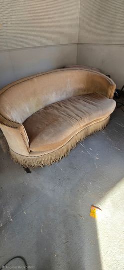 Velvet curved sofa