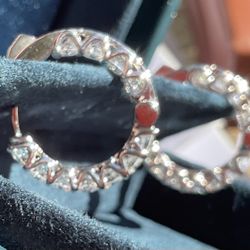 2ctw Huggie 14k White Gold  Lab Grown Diamond Earrings