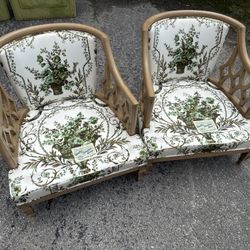  ⸻  🌿 Beautiful Vintage Floral Accent Chairs – Made in Chicago 🌿
