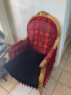 Ornate Gold Frame Baroque Armchair