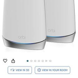 Orbi WiFi 6 Mesh System. Router With 2 Satellite Extenders. 