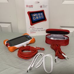 *Nabi Jr learning tablet, case, care kit, charging cord, car charging cord & a 3rd cord. Good Condition.