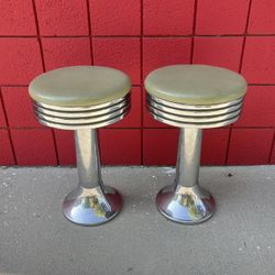 Pair of 1950s ‘Duro Chrome Corp’ Soda Fountain Stools