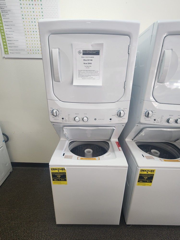3.8 cu. ft. Washer 5.9 cu, ft. Long Vent Electric Dryer Combo in White