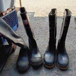 Rubber Work Boots Size 8 And Size 10 Both For $8