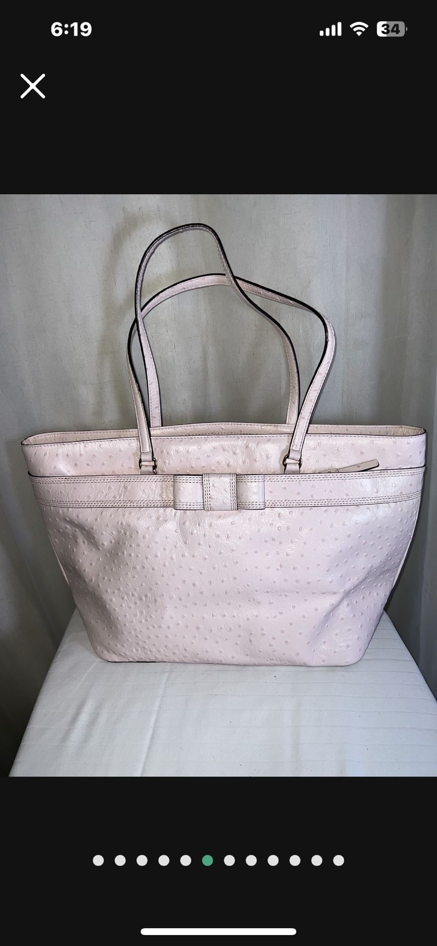 Kate Spade , Original “Harmony Pink Ostrich “ Tote Shoulder Bag /Purse