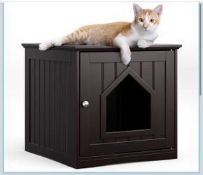 Cat Bed or Little Box House, espresso Dark Brown. Good condition