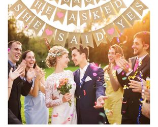 burlap engagement banner