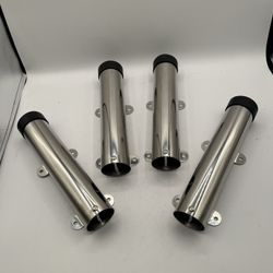 4x Wall Mount Fishing Rod Holder, Stainless Steel 
