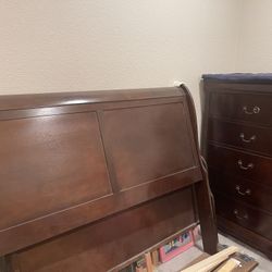 Full Size Sleigh Bed Set New