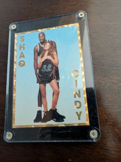 Shaq with Cindy Crawford card