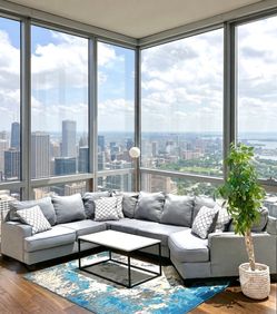FREE Delivery 🚚 | Large Gray Sectional Set
