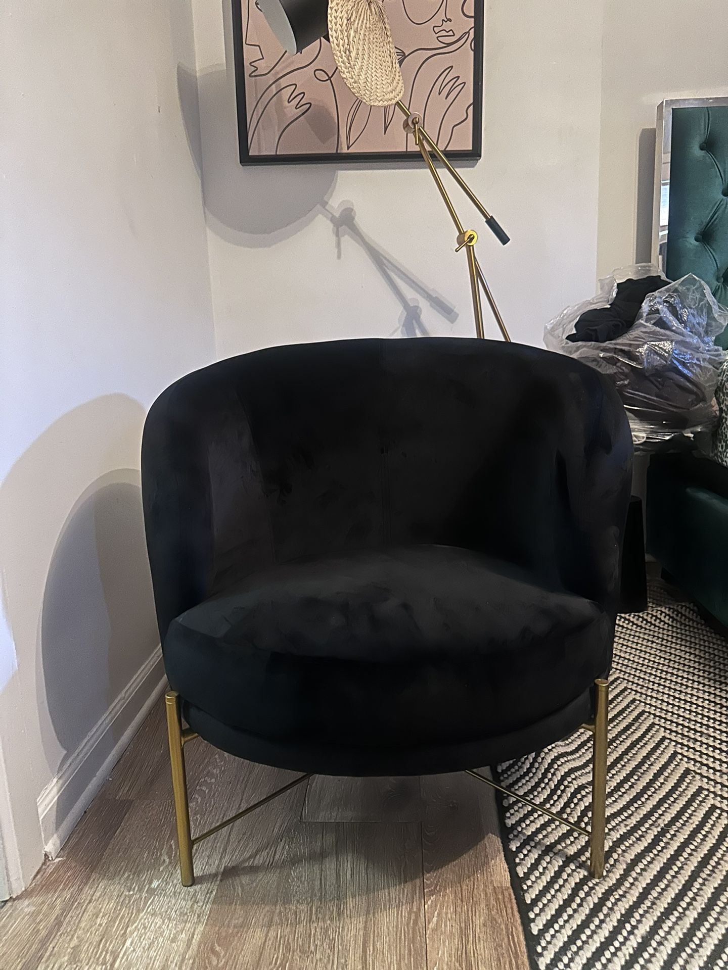 Beautiful Suede Black Accent Chair