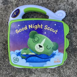 Leap Frog Good Night Scout Electronic Lullaby Sleep Book Works w Tag Junior 2011