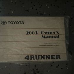 Manuals For 2003 4Runner