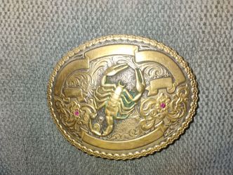Big Brass Belt buckle with jems/ Good Brand /$40