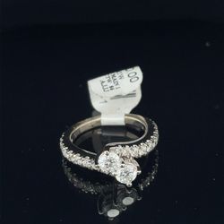 14KT White Gold Swoop Women’s Diamond Ring 5.60g 1.3CTW Size 6 149986 