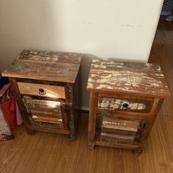 End Tables All Wood With Matching  Shelf Avail