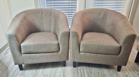 2 tub chairs in coffee brown color