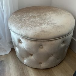Velvet Pink Ottoman With Storage 